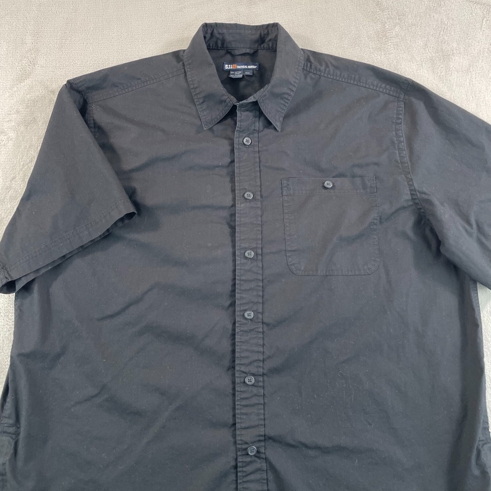 5.11 Tactical Series Covert Shirt Men 2XL Black RAPIDraw Snap Front Short Sleeve